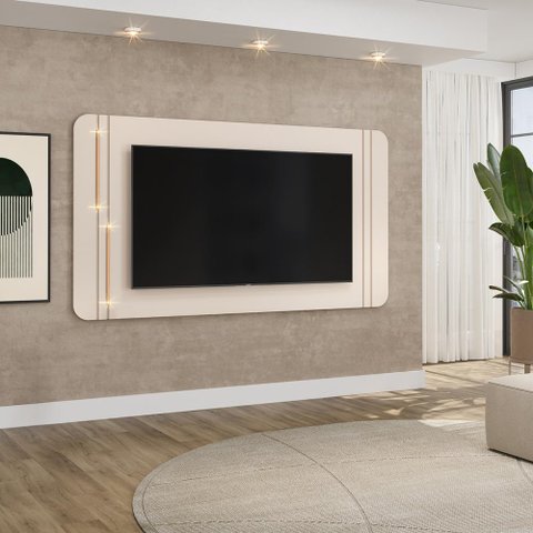 Painel para Tv até 75 Polegadas com Led Dj Móveis Ariana Off White