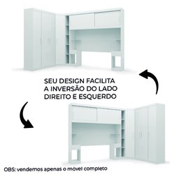 Guarda Roupas Modulado de Casal 1,38 com Cabeceira Genova Plus 6 Portas 4 gavetas Batrol - 3