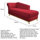 Ver imagem 4 de Kit Diva Recamier Vanessa 160cm Lado Direito e 02 Poltronas Laura Suede - Doce Sonho Móveis RECAMIER