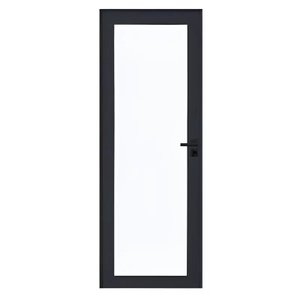 Porta de Alumínio Preto com Vidro Inteiro 8mm Cmc Linha Elegance - 2.10 (a) X 0.80 (l) -lado Direito