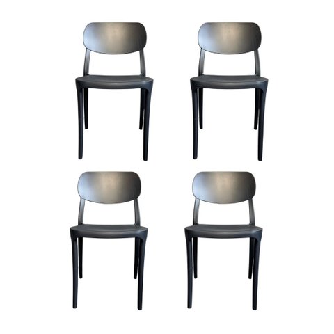 Kit 4 Cadeiras Nanna Empilhável em Polipropileno – Design Moderno para Sala, Cozinha ou Escritório -