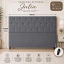 Ver imagem 3 de Cabeceira Casal King de Cama Box Estofada Eliana 195 cm Veludo