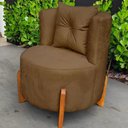 Ver imagem 3 de Conjunto 2 Poltronas + Sofá Curvo Orgânico Luna Boucle Cappuccino - Montanaris Decor