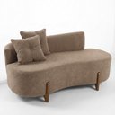 Ver imagem 2 de Conjunto 2 Poltronas + Sofá Curvo Orgânico Luna Boucle Cappuccino - Montanaris Decor