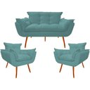 Ver imagem 1 de Kit Namoradeira + 02 Poltronas Decorativa para Sala de Estar Quarto Recepção Clinica Opala TWDECORA: