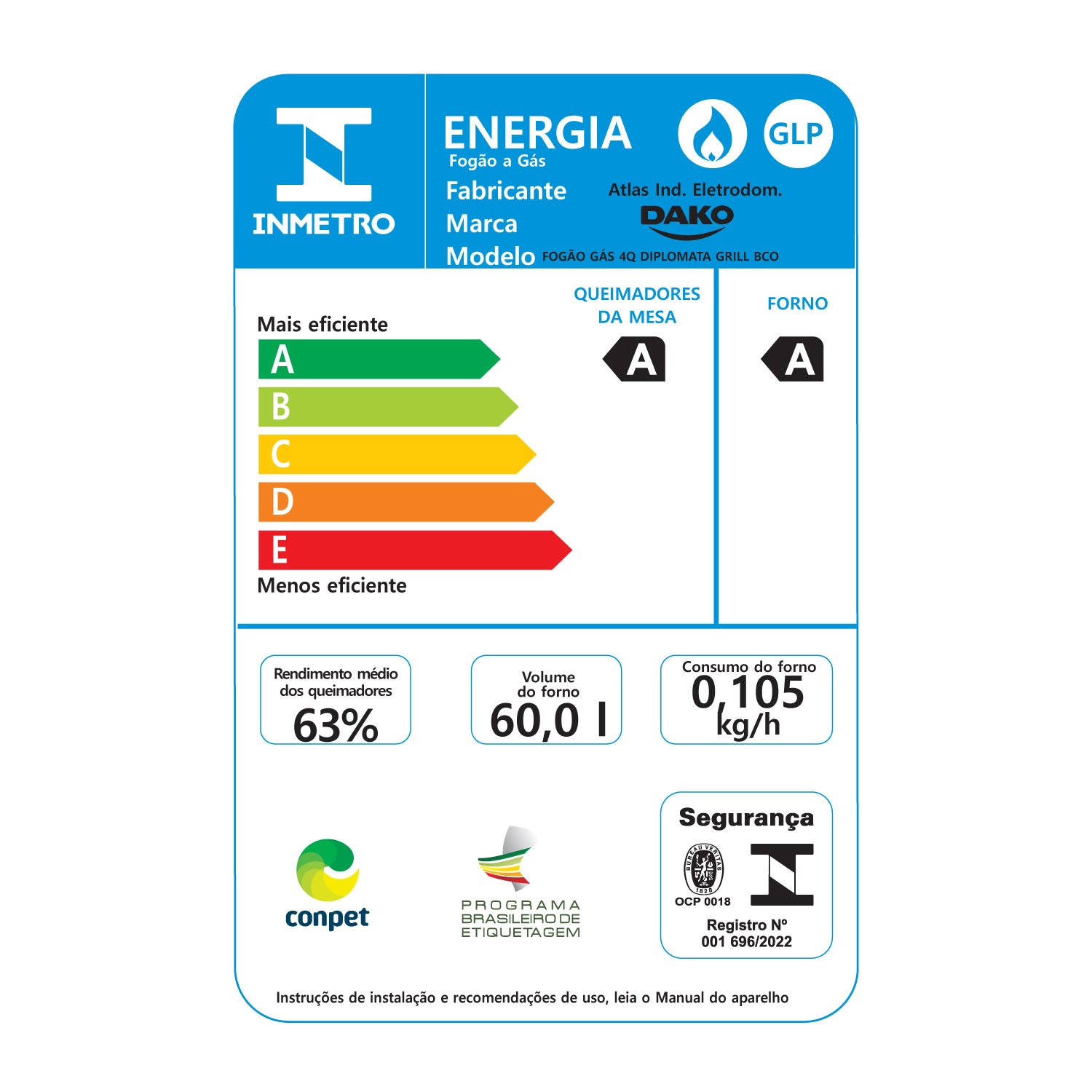 Fogão 4 Bocas Preto Frente Vidro Espelhado e Timer Digital Biv - 9