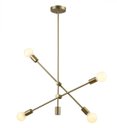 Ver imagem 1 de Pendente Ipanema 68cmØ X H139cm 4XE27 - Dourado | Bella