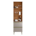 Ver imagem 4 de Cristaleira MDF 1 Porta Reflecta 2 Gavetas 60cm Proença Bege/Nogueira/Nude Prime