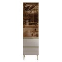 Ver imagem 2 de Cristaleira MDF 1 Porta Reflecta 2 Gavetas 60cm Proença Bege/Nogueira/Nude Prime