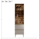 Ver imagem 3 de Cristaleira MDF 1 Porta Reflecta 2 Gavetas 60cm Proença Bege/Nogueira/Nude Prime