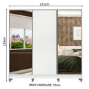 Ver imagem 4 de Guarda Roupa Casal 100% Mdf Madesa Zurique 3 Portas de Correr com Espelhos com Pés
