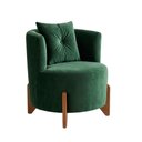 Ver imagem 4 de Conjunto 2 Poltronas + Sofá Curvo Orgânico Veludo Verde - Montanaris Decor