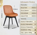 Ver imagem 3 de Cadeira Jantar Estofada Marcela sem Braço Marrom Kit 04 Unidades