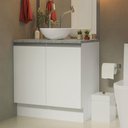 Ver imagem 1 de Armário Gabinete para Banheiro 80cm 2 Portas Branco Madesa