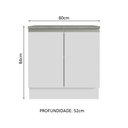 Ver imagem 3 de Armário Gabinete para Banheiro 80cm 2 Portas Branco Madesa