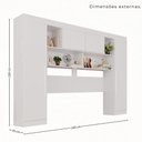 Ver imagem 4 de Guarda-Roupa Casal Modulado Canto com Espelho 11 Portas 4 Gavetas Multimóveis Branco