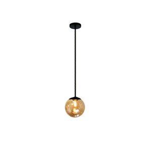 Pendente Moderno Jabuticaba Preto 1 Esfera Globo de Vidro - ÂMBAR
