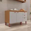 Ver imagem 1 de Balcão Grande Cozinha Positano New 100% MDF 2 Portas 3 Gavetas