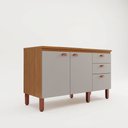 Ver imagem 2 de Balcão Grande Cozinha Positano New 100% MDF 2 Portas 3 Gavetas