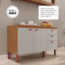 Ver imagem 7 de Balcão Grande Cozinha Positano New 100% MDF 2 Portas 3 Gavetas
