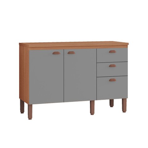 Balcão Grande Cozinha Jéssica New 100% Mdf Tuboarte 2 Portas 3 Gavetas