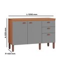 Ver imagem 2 de Balcão Grande Cozinha Jéssica New 100% Mdf Tuboarte 2 Portas 3 Gavetas