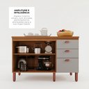 Ver imagem 4 de Balcão Grande Cozinha Positano New 100% MDF 2 Portas 3 Gavetas