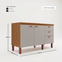 Ver imagem 3 de Balcão Grande Cozinha Positano New 100% MDF 2 Portas 3 Gavetas