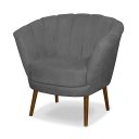 Ver imagem 2 de Poltrona Pétala Flor Decorativa Suede Cinza Escuro