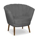 Ver imagem 1 de Poltrona Pétala Flor Decorativa Suede Cinza Escuro