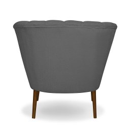 Poltrona Pétala Flor Decorativa Suede Cinza Escuro - 4
