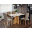 Ver imagem 1 de Conjunto para Sala de Jantar Mesa 130cm Maite 4 Cadeiras Nicole Cimol