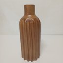 Ver imagem 3 de Vaso Decorativo de Madeira Natural 30x15x15cm Enfeite Sala Mesa Estante Aparador