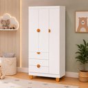 Ver imagem 6 de Guarda Roupa Apolo 3 Portas de Bater 3 Gavetas Branco Fosco Reller Móveis