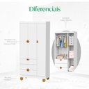 Ver imagem 4 de Guarda Roupa Apolo 3 Portas de Bater 3 Gavetas Branco Fosco Reller Móveis