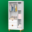 Ver imagem 7 de Guarda Roupa Apolo 3 Portas de Bater 3 Gavetas Branco Fosco Reller Móveis