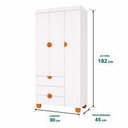 Ver imagem 3 de Guarda Roupa Apolo 3 Portas de Bater 3 Gavetas Branco Fosco Reller Móveis