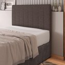 Ver imagem 2 de Cabeceira Cama Box Casal Ivana 140cm Linho Marrom
