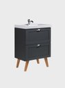 Ver imagem 6 de Gabinete para Banheiro com Cuba e Espelho com LED 60cm Retro MDF Grafite Milano - On Móveis
