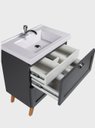 Ver imagem 7 de Gabinete para Banheiro com Cuba e Espelho com LED 60cm Retro MDF Grafite Milano - On Móveis