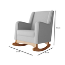 Ver imagem 3 de Cadeira Poltrona de Amamentação e Balanço C/ Puff Linho Cinza - Lahome Decor Aquila