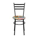 Ver imagem 5 de 4 Cadeiras para Cozinha Epoxi Preta Assento Floral Cor:happy Hour
