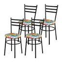 Ver imagem 1 de 4 Cadeiras para Cozinha Epoxi Preta Assento Floral Cor:happy Hour