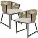 Ver imagem 1 de Kit 02 Cadeiras Decorativas para Área Gourmet Cozinha Corda Náutica Bethari D04 Bege - Lyam Decor
