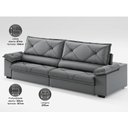 Ver imagem 5 de Sofá com Carregador Usb e Molas no Assento Retrátil Reclinável Nice 2,90m Velosuede - Netsofas