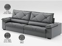 Ver imagem 5 de Sofá com Carregador Usb e Molas no Assento Retrátil Reclinável Nice 2,90m Velosuede - Netsofas