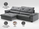Ver imagem 3 de Sofá com Carregador Usb e Molas no Assento Retrátil Reclinável Nice 2,90m Velosuede - Netsofas
