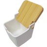 Saleiro Cerâmica Tampa de Bambu com Colher 300ml - 1