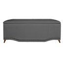 Ver imagem 1 de Calçadeira Recamier Baú Casal 140cm Greta Suede Cinza - DS Estofados