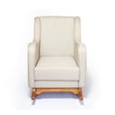 Ver imagem 2 de Cadeira Poltrona de Amamentação e Balanço C/ Puff Linho Bege - Lahome Decor